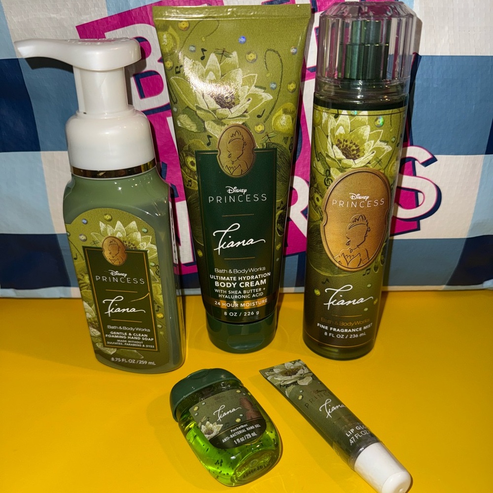 Bath & Body Works X DISNEY PRINCESS TIANA 5PC Collection Bundle. New